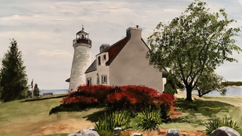 Painting of Old Presque Isle Lighthouse